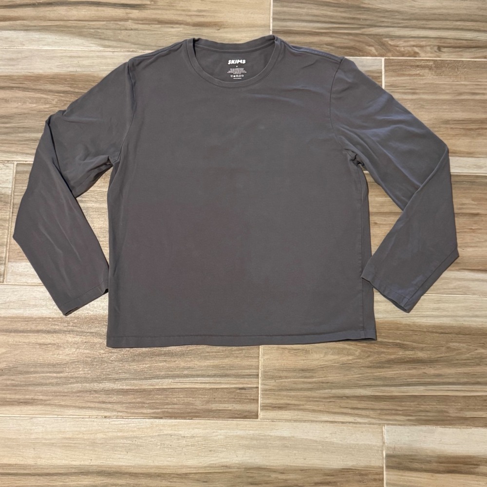 SKIMS Long Sleeve Tee in Charcoal